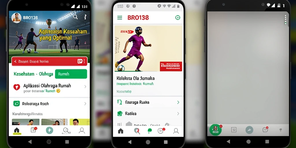 Tampilan antarmuka aplikasi BRO138 untuk Olahraga Rumah yang menarik.