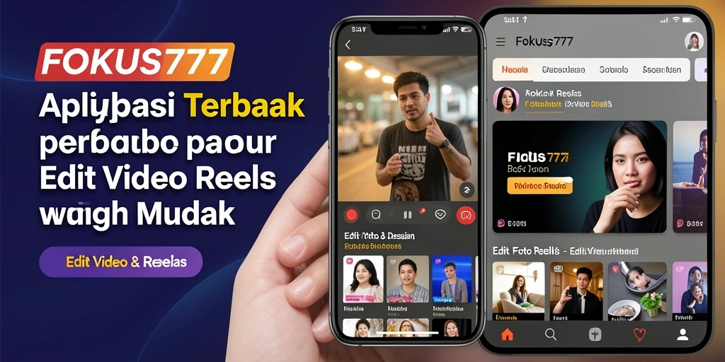 Antarmuka FOKUS777 dengan fitur edit video reels yang lengkap.