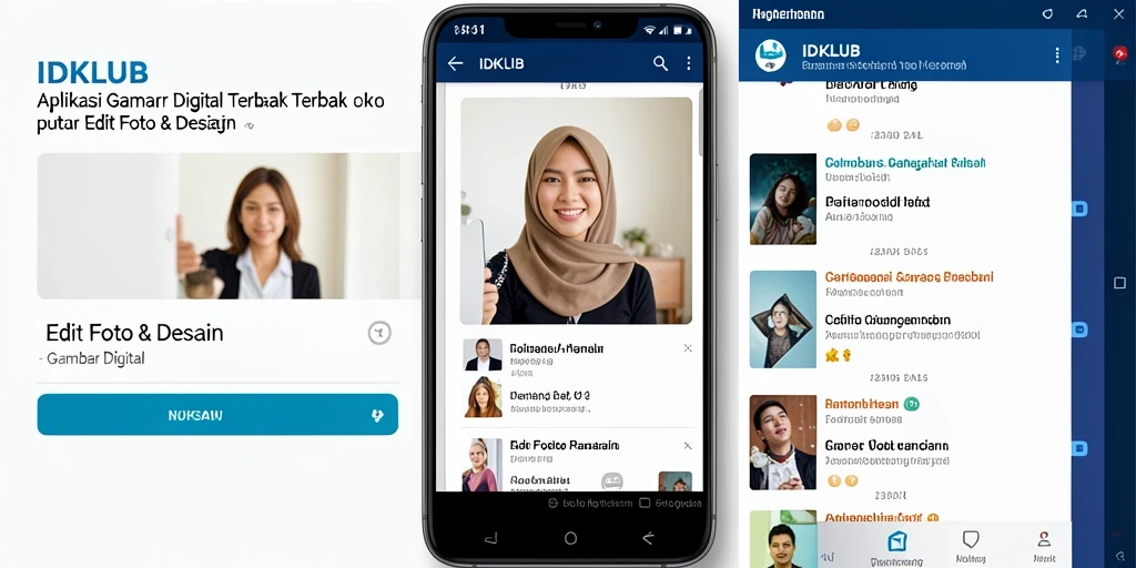 Tampilan antarmuka aplikasi IDKLUB untuk pengeditan gambar digital.