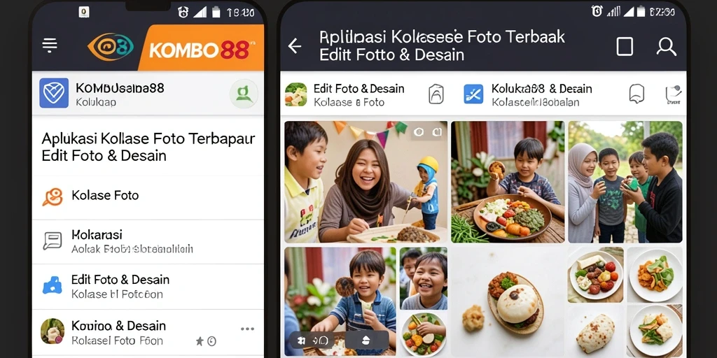 Tampilan antarmuka yang intuitif dan fitur kolase foto yang menarik.