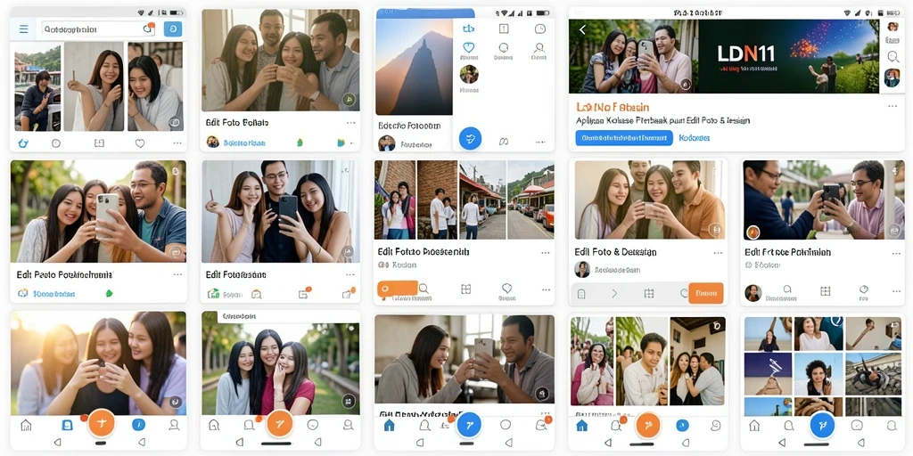 Screenshot antarmuka LDN11 menampilkan berbagai pilihan kolase foto yang menarik.
