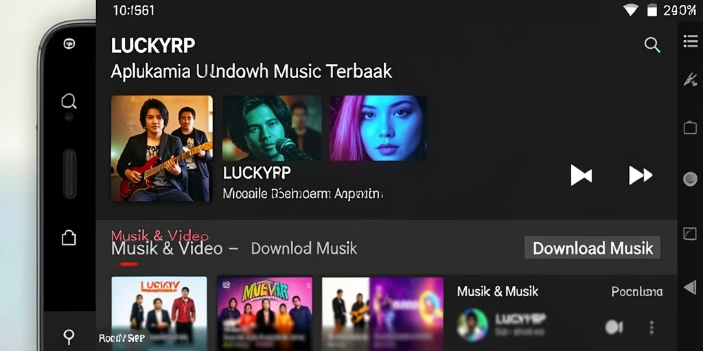 Antarmuka sederhana LUCKYRP untuk unduh musik dengan mudah.
