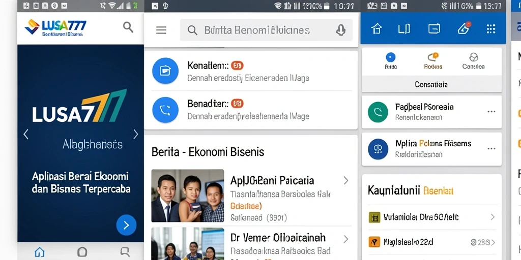 Antarmuka LUSA777 menampilkan berita ekonomi dan bisnis dengan jelas dan informatif.