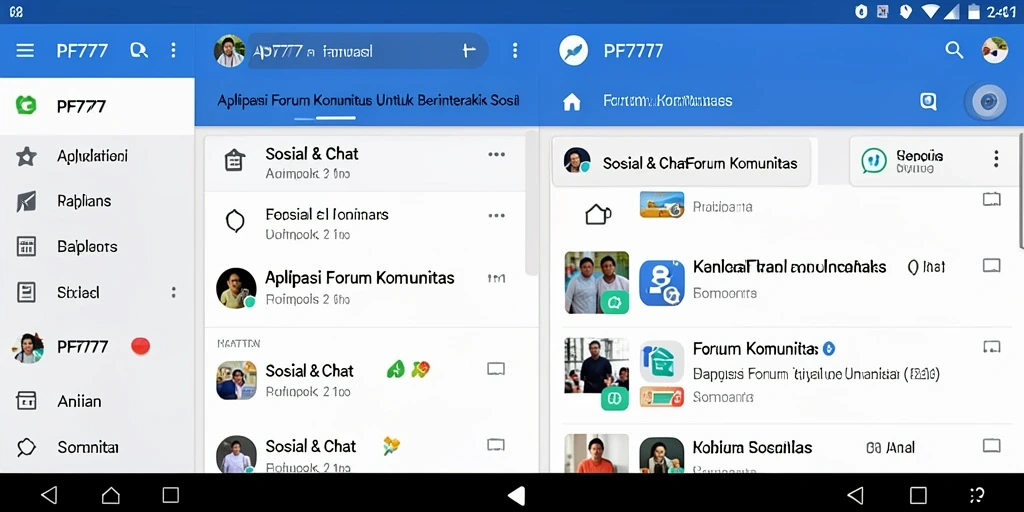 Antarmuka PF777 yang intuitif untuk forum komunitas.