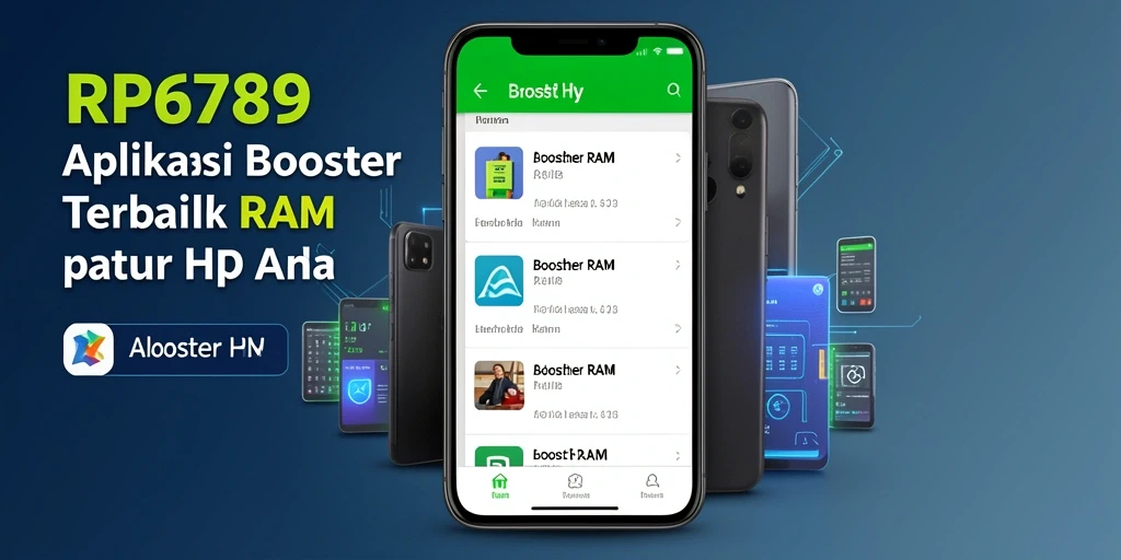 Antarmuka pengguna aplikasi Booster RAM RP6789 yang menarik dan fungsional.